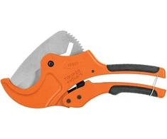 Plastikinių vamzdžių žirklės . Tvirtas metalinis korpusas, nerūdijančio plieno geležtė, Vamzdžiams iki 63 mm. Terkšlinis mechanizmas. Truper®