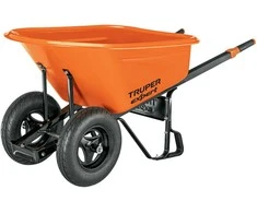 Truper Expert 120L profesionalus dviejų ratų karutis su HDPE plastikine talpa