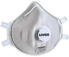 Respiratorius Uvex Silv-Air Classic Carbon 2320 FFP3, puodelio tipo su vožtuvu, pilkas, 3 vnt mažmeninėje pakuotėje