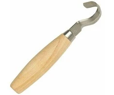 Šaukštų drožinėjimo peilis Morakniv® 162, lenkta geležtė 55x2,5mm. 15mm vidinis skersmuo. Dvigubi ašmenys, beržinė rankena