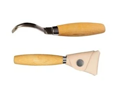 Šaukštų drožinėjimo peilis Morakniv® 163, lenkta geležtė 70x2,5mm. 25mm vidinis skersmuo. Dvigubi ašmenys, beržinė rankena