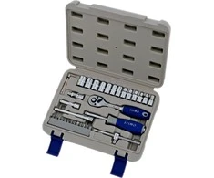 Galvučių 4-13mm ir antgalių rinkinys PH,PZ,SL,HEX 1/4" 35 vnt Irimo