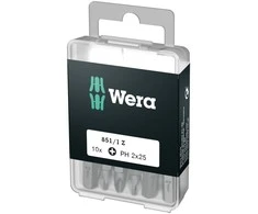 Sukimo antgaliai WERA Standart, PH2 x 25 mm, 10 vnt.