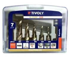 Tivoly Kombinuotų sriegiklių rinkinys FTH 1/4" kotelis M3-M10 + magnetinis laikiklis "Half-Box"