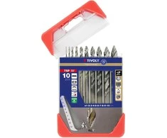 Grąžtas Tivoly Metalo grąžtų rinkinys 1-10mm, "Smart Point" pakopinis antgalis, 10vnt