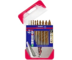 Grąžtas Tivoly Metalo grąžtų rinkinys 1-10mm, "Smart Point" pakopinis antgalis, Ti2CN FUSIO, 10vnt