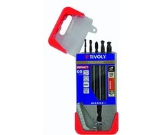 Grąžtas Tivoly Metalinis grąžtų rinkinys HSS su 1/4" HEX koteliu Clipster 5vnt. Ø3-8mm