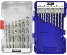 Grąžtas Tivoly Metalo grąžtų rinkinys 18vnt./kpl. HSS Ø2-10 mm, 118° "Split point", šlifuoti.