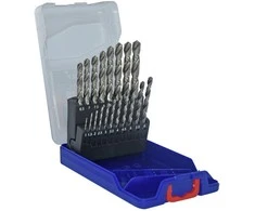Grąžtas Tivoly Metalo grąžtų rinkinys 19vnt./kpl. E HSS Ø1-10 mm, 118° "Skilimo taškas", šlifuoti.