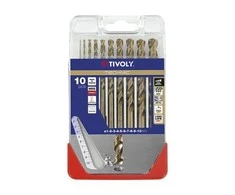 Grąžtas Tivoly Metalo grąžtų rinkinys HSS-Co pilnai šlifuoti Clipster PRO 10vnt Ø1-10mm 5% kobalto