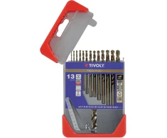 Grąžtas Tivoly Metalo grąžtų rinkinys HSS-Co pilnai šlifuoti Clipster PRO 13vnt Ø1.5-6.5mm 5% kobalto