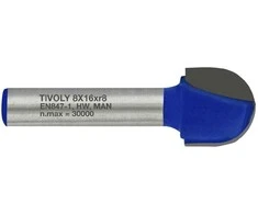 Tivoly Radius groove cutter 16x8 mm, 8mm shank