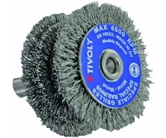 Tivoly Stepped circular brush for drill, Ø60mm, crimped wire 0.35mm, round shank
