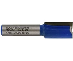 Tivoly Straight slot cutter, 12x8 mm, 8mm shank