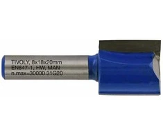 Tivoly Straight slot cutter, 18x8 mm, 8mm shank