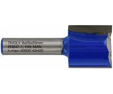 Tivoly Straight slot cutter, 20x8 mm, 8mm shank
