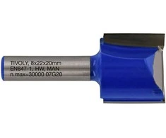 Tivoly Straight slot cutter, 22x8 mm, 8mm shank