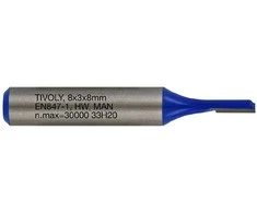 Tivoly Straight slot cutter, 3x8 mm, 8mm shank