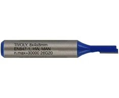 Tivoly Straight slot cutter, 4x8 mm, 8mm shank