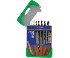 Grąžtas Tivoly Medžio grąžtų rinkinys 2 - 10mm, 8 vnt, HSS, sugraduotas