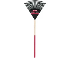 Truper lapų grėblys, 26 lankstūs plastikiniai dantukai, medinė rankena, 122 cm