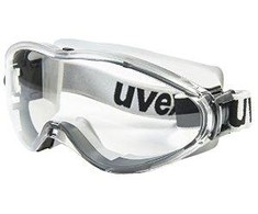 Uvex Apsauginiai akiniai Ultrasonic, skaidri panoraminė linzė, supravision excellence padengimas, guminė juostelė, juodi/pilki