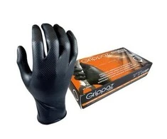 Multi Vienkartinės nitrilinės pirštinės M-Safe Grippaz 246BK, 50 vnt dėžėje, 0,15mm storis, juodos, 8/M