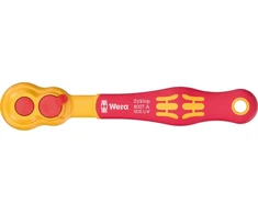 Wera 8007 A VDE Zyklop ratchet – insulated 1/4" drive, 80 teeth, 4.5° return angle, IEC 60900 1,000 V rated, slim ergonomic design