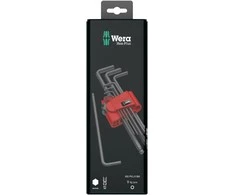 Šešiakampių raktų komplektas WERA Hex-Plus, 1,5-10 mm, HEX tipo, suapvalintu galu, BlackLaser, 9 vnt.