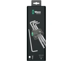 Šešiakampių raktų komplektas WERA Hex-Plus, 1,5-10 mm, HEX tipo, suapvalintu galu, chromuoti, 9 vnt.