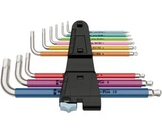 Šešiakampių L-Formos raktų rinkinys suapvalintų galu Wera Inox Multicolour, 9vnt, 1,5-10mm