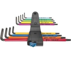 L-formos TORX XL raktų rinkinys Wera Multicolour su prilaikymo funkcija, 9vnt, TX8-40