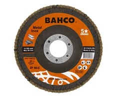 Žiedlapinis metalo ir nerūdijančio plieno šlifavimo diskas Bahco, išgaubtas INOX+Fe P60 125x22.23mm