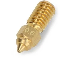 0.6 mm antgalis Elegoo Neptune 4/4 Pro 3D spausdintuvams - 1.75 mm filamentas - žalvaris