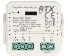 1 kanalo 10A įleidžiama relė – WiFi – Matter – Android/iOS programa – RTX MRS1