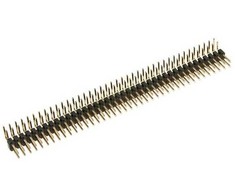 Oem 2.54 mm kampinė kaiščio juostelė - 40 kaiščių - 10 vnt, - Auksinis segtukas elektroninėms sistemoms