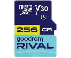 256 GB V30 UHS-III Goodram Rival Micro SD atminties kortelė su adapteriu