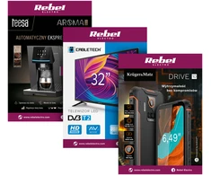 3 plakatų rinkinys Rebel Electro - Drive 10, Automatinis espreso aparatas, Cabletech TV