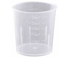 Oem 30 ml matavimo puodelis - Plastikinis indelis su svarstyklėmis - medicininis stiklas