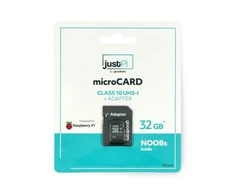 justPi Micro SD atminties kortelė 32GB 100MB/s klasė 10 + Raspberry Pi OS sistema