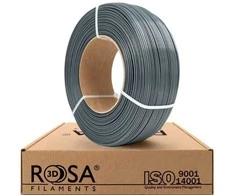 3D plastikas PET-G 1.75mm 1kg refill pakuotė Rosa3D - Gray