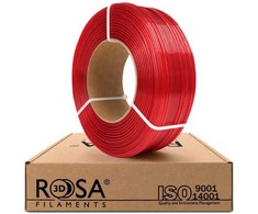 3D plastikas PET-G raudonas skaidrus 1.75mm 1kg refill pakuotė Rosa3D