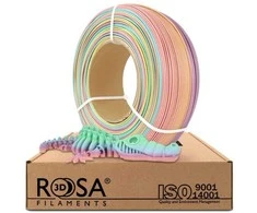 3D plastikas PLA pastelinė 1.75mm 1kg refill pakuotė Rosa3D - Rainbow