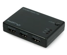 LANBERG switch video 3-port HDMI juodas + micro USB prievadas