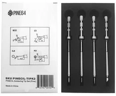 4 antgalių rinkinys Pinecil lituokliui - Fine serija, tipas TS - Pine64 TIPK2