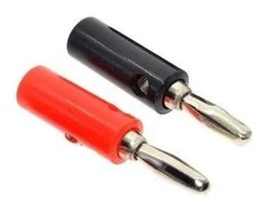 Oem 4 mm bananų kaiščiai – pora (juoda/raudona) – prisukami su korpusu