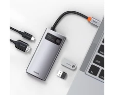 Jungčių stotelė / adapteris USB C kištukas - 4 rūšių jungtys Metal Gleam BASEUS