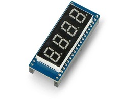 4x 8 segmentų ekrano modulis, raudonas, SPI, skirtas Raspberry Pi Pico, Waveshare 19806