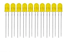 5 mm geltonas difuzinis šviesos diodas 20 mA - 10 vnt