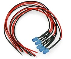 Oem 5mm 12V LED su rezistoriumi ir laidu - mėlyna